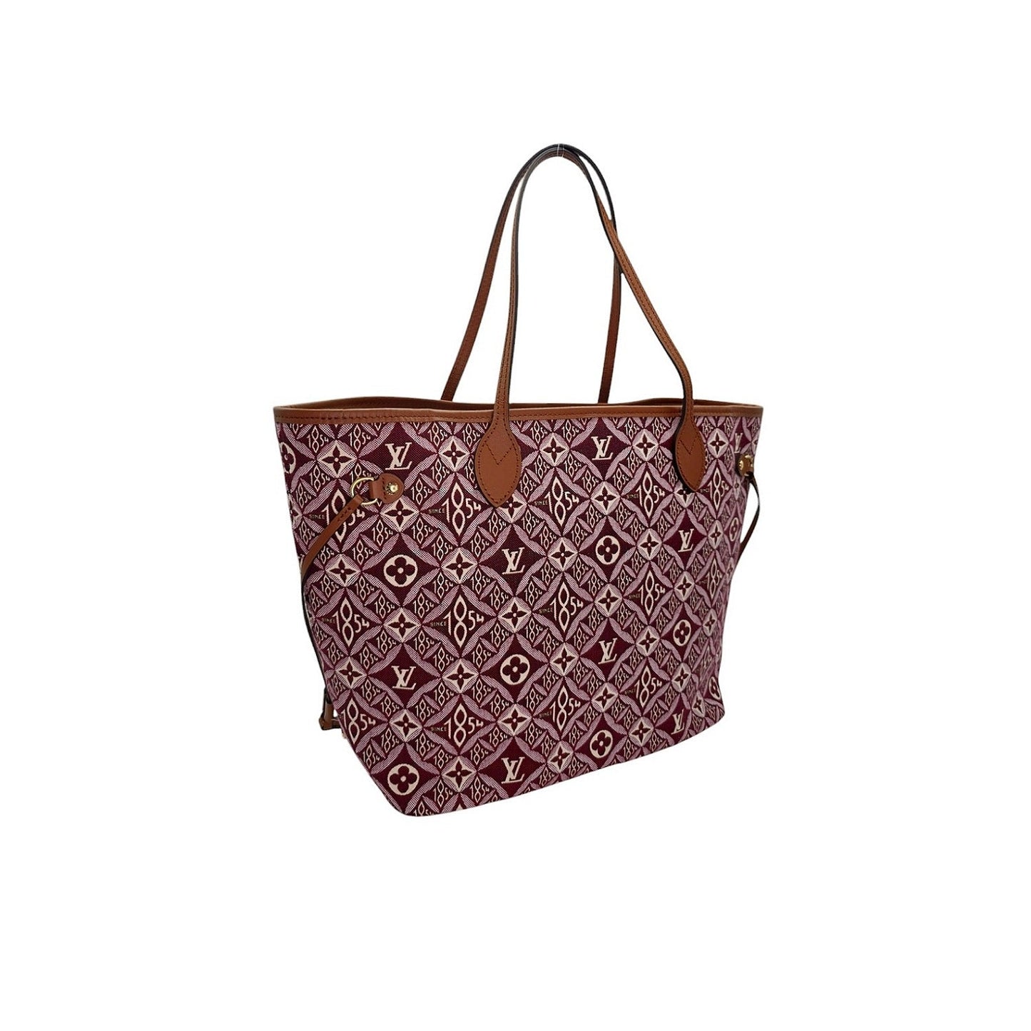 Louis Vuitton Jacquard Since 1854 Neverfull MM Tote w/ Pouch Bordeaux