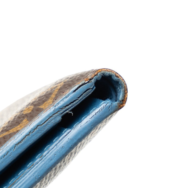 Louis Vuitton Monogram M63881 Long Wallet PVC/Leather Blue-Jean Brown