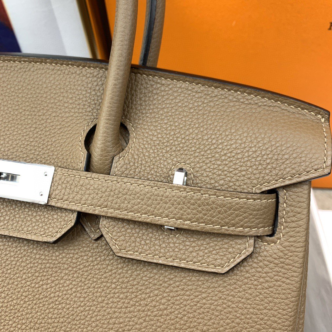 GLAMI Birkin 30 Togo Etoupe Bag Silver Hardware For Women, WomenÃ¢â‚¬â„¢s Handbags 11.8in/30cm