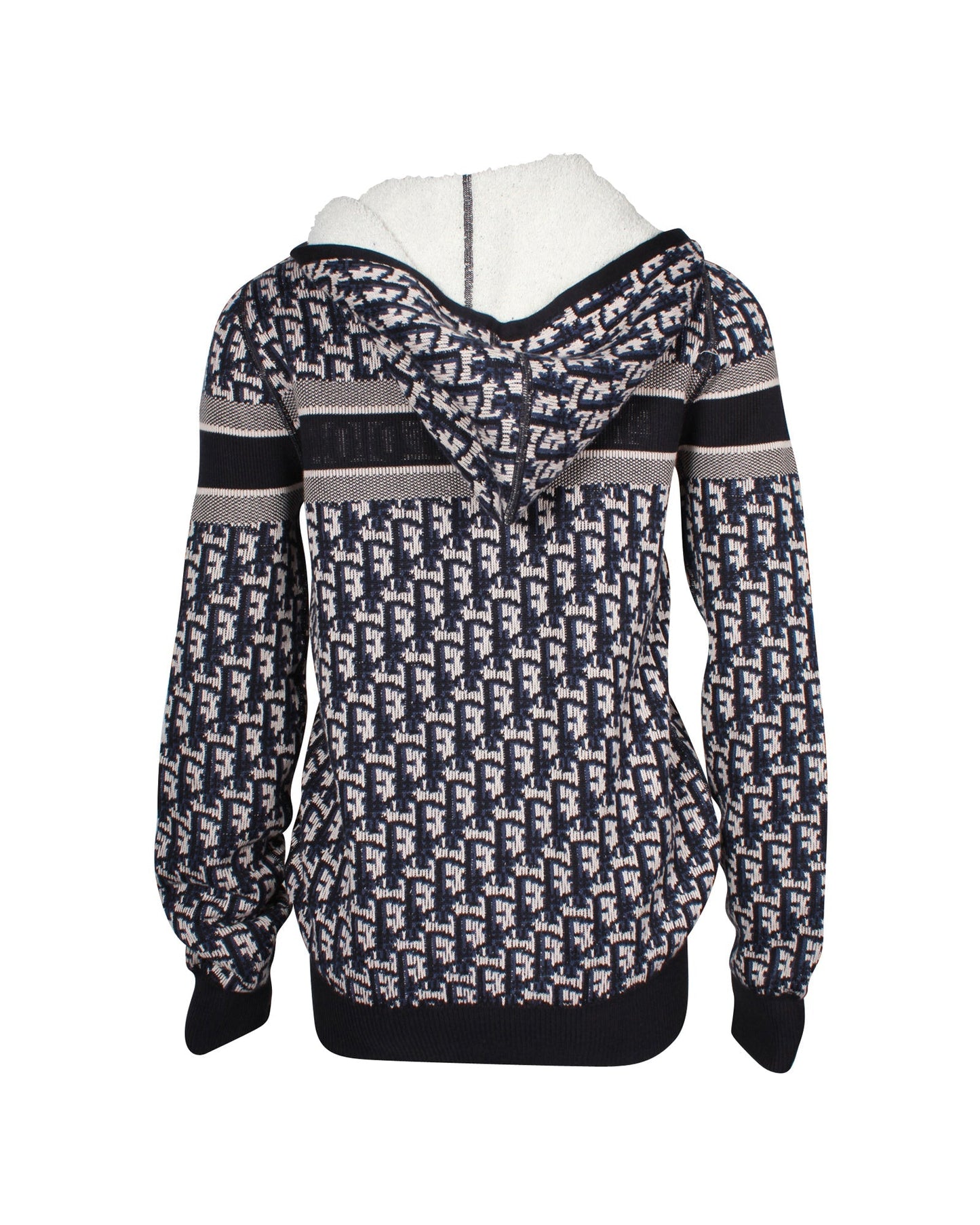 Dior Reversible Zipped Cardigan with Hood in Multicolor Cashmere