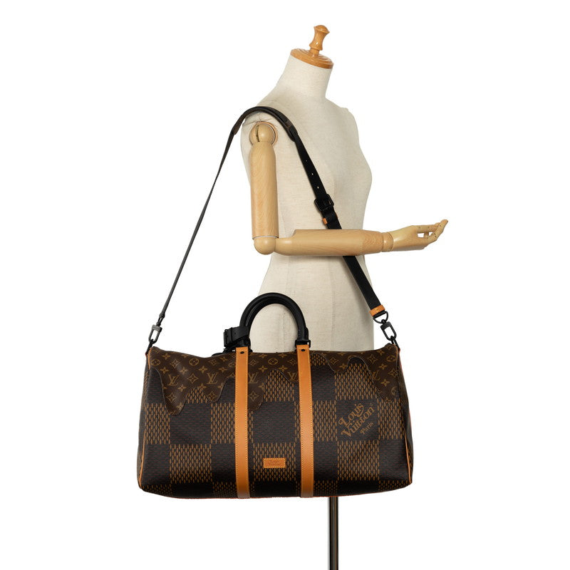 Louis Vuitton Giant Keepall Bandouliere 50 Boston Bag Shoulder Bag 2WAY N40360 Brown PVC Leather Men Louis Vuitton
