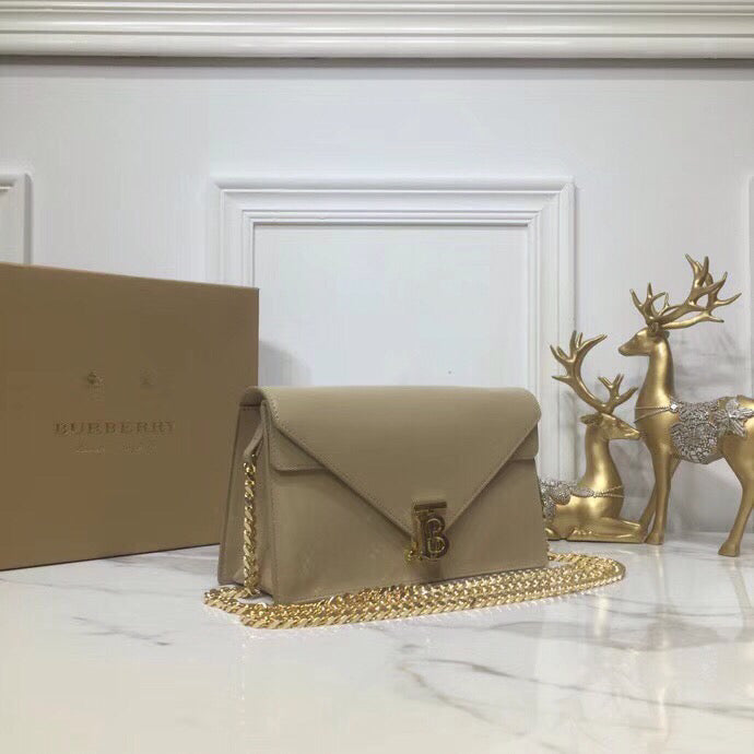 GLAMI Small Tb Envelope Clutch Beige By British Heritage For Women, Bags 10.2in/26cm