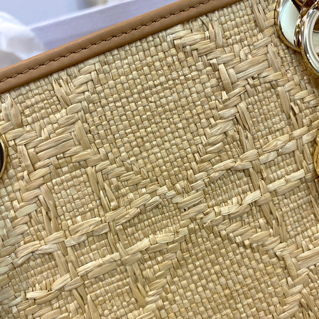GLAMI MeGLAMIum Lady Bag Natural Cannage Raffia, Brown Handbags, 24cm CD M0565OMBD_M925