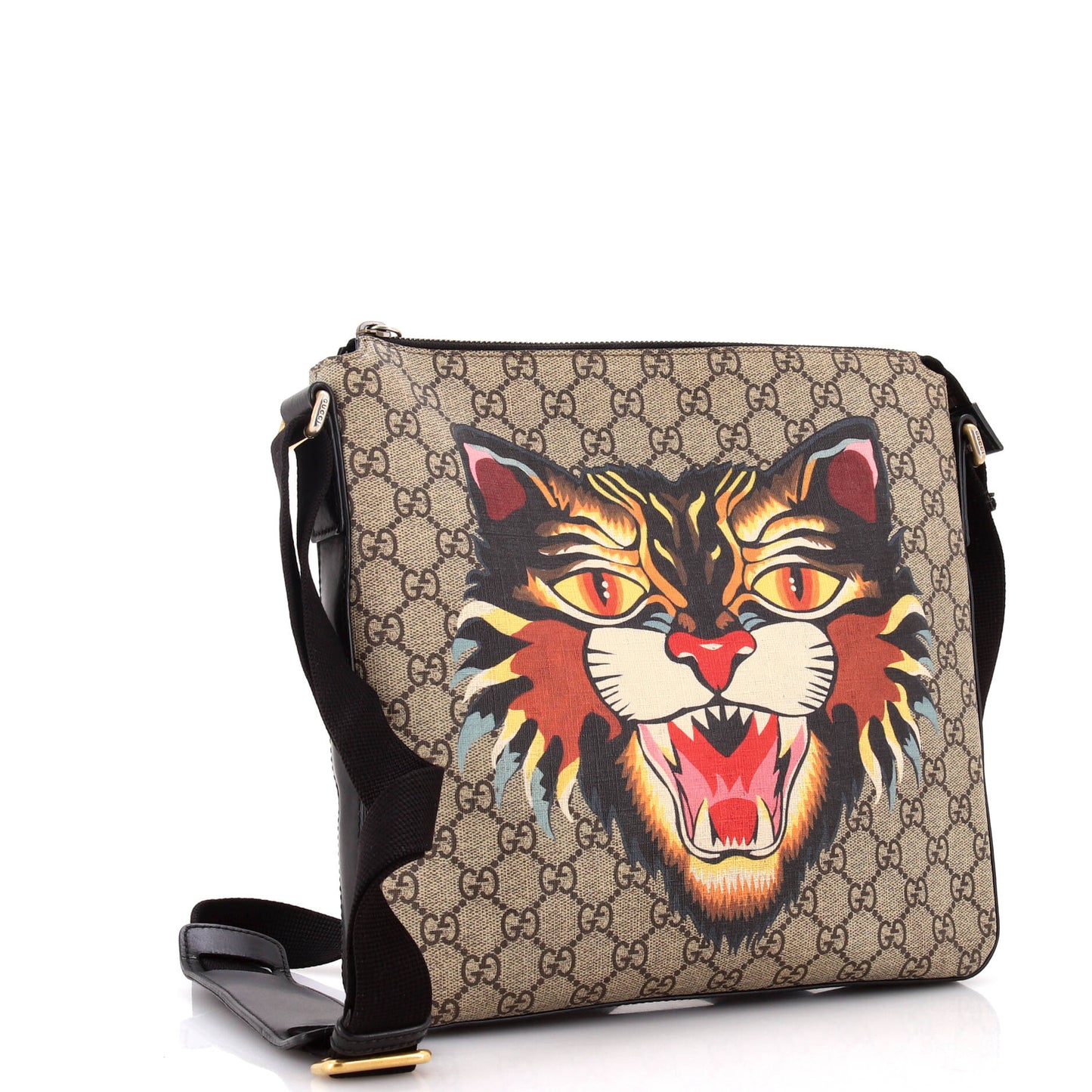 Flat Messenger Bag Printed GG Coated Canvas Medium