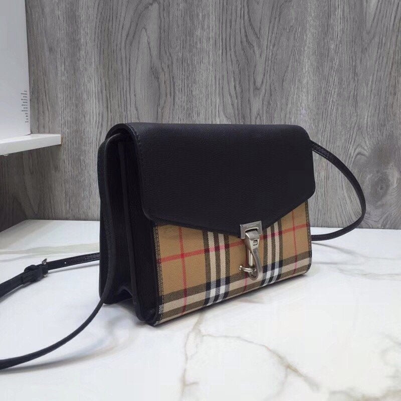 GLAMI Small Vintage Check And Crossbody Bag Black For Women, Bags 9in/24cm