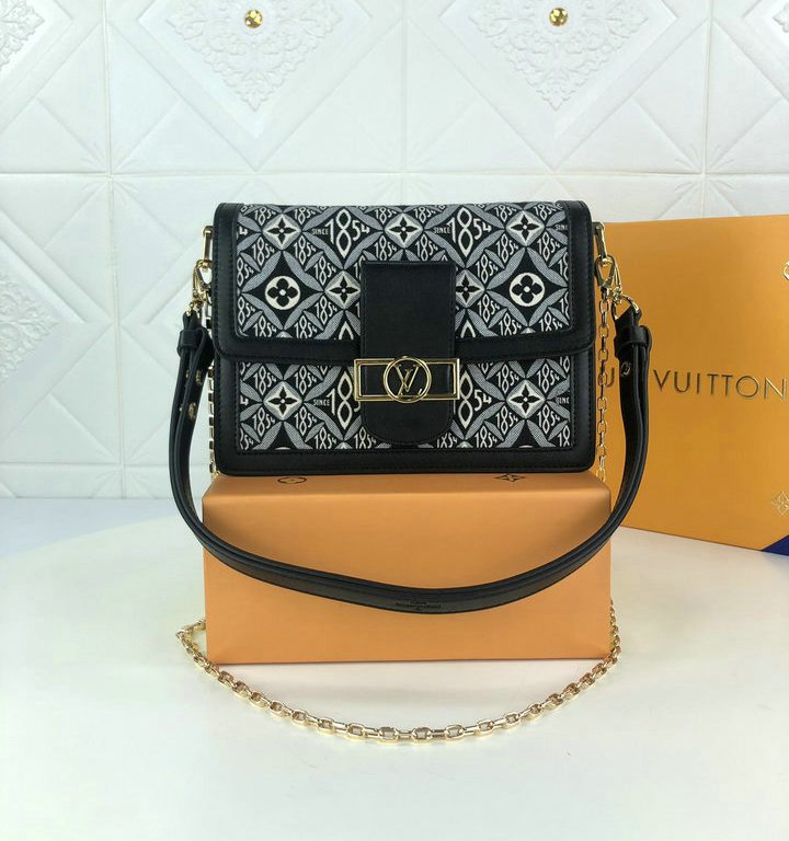 LV Dauphine MM Monogram GlamIowers Gray For Women,  Shoulder And Crossbody Bags 9.8in/25cm LV M57211