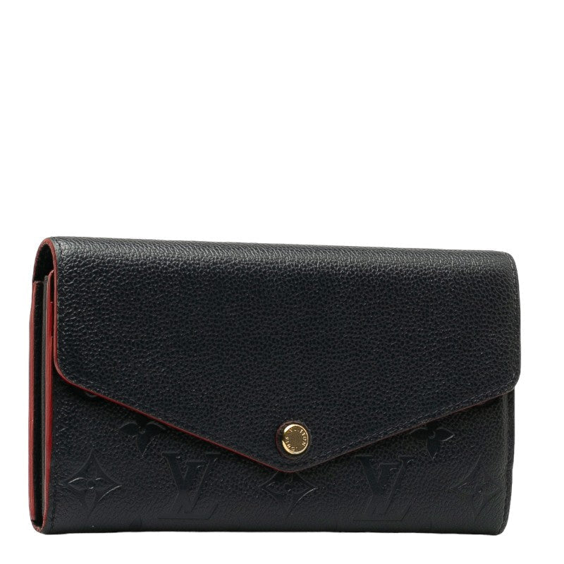 LOUIS VUITTON Louis Vuitton Monogram Amplant M62125 Long Wallet Leather Marine Rouge Naïve