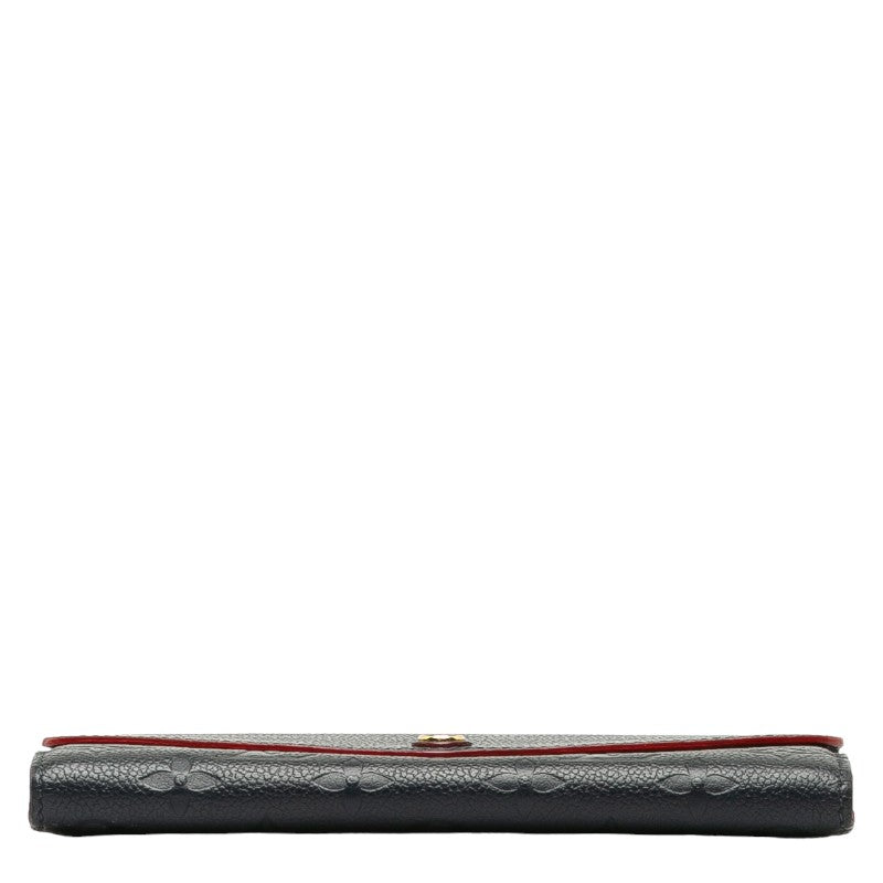 LOUIS VUITTON Louis Vuitton Monogram Amplant M62125 Long Wallet Leather Marine Rouge Naïve