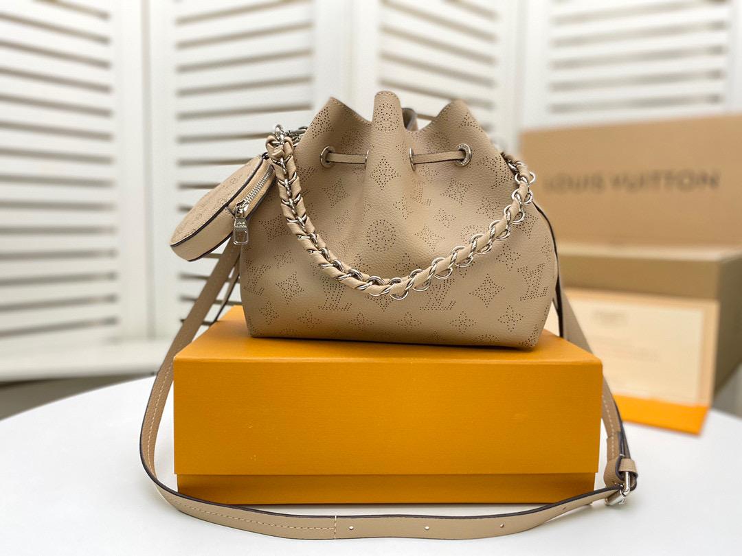 LV Bella Bucket Bag Mahina Galet Grey For Women, WomenÃ¢â‚¬â„¢s Handbags, Shoulder And Crossbody Bags 7.5in/22cm LV M57201