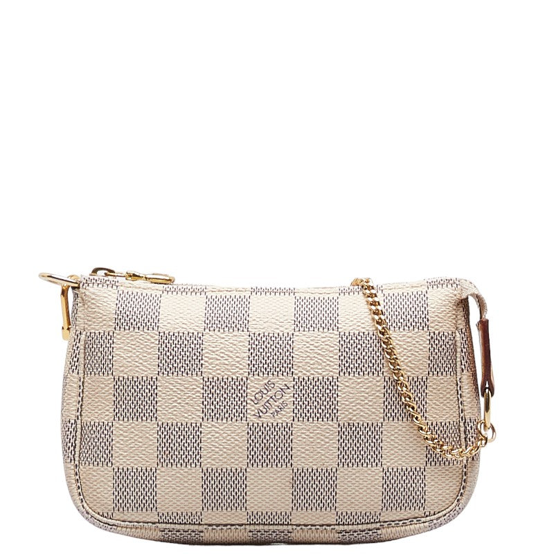Louis Vuitton Damier Azur Mini Pochette Accessories Accessory Pochette N58010 White PVC Leather  Louis Vuitton