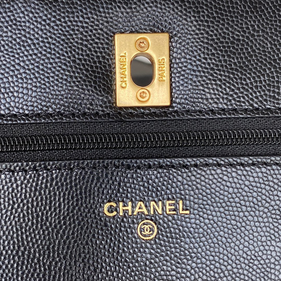 CHL Clutch With Chain Gold Hardware Black For Women Handbags, Shoulder Bags 7.1in/18cm AP2860