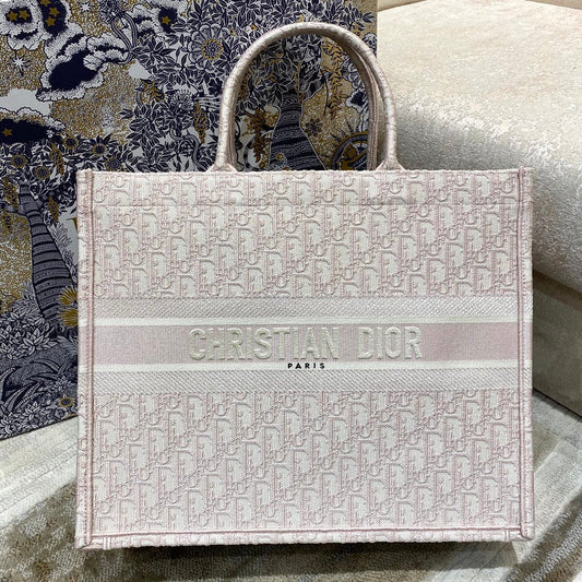 GLAMI Large Book Tote Rose Des Vents Oblique Embroidery, Pink, For Women WomenÃ¢â‚¬â„¢s Handbags, Shoulder Bags, 42cm CD