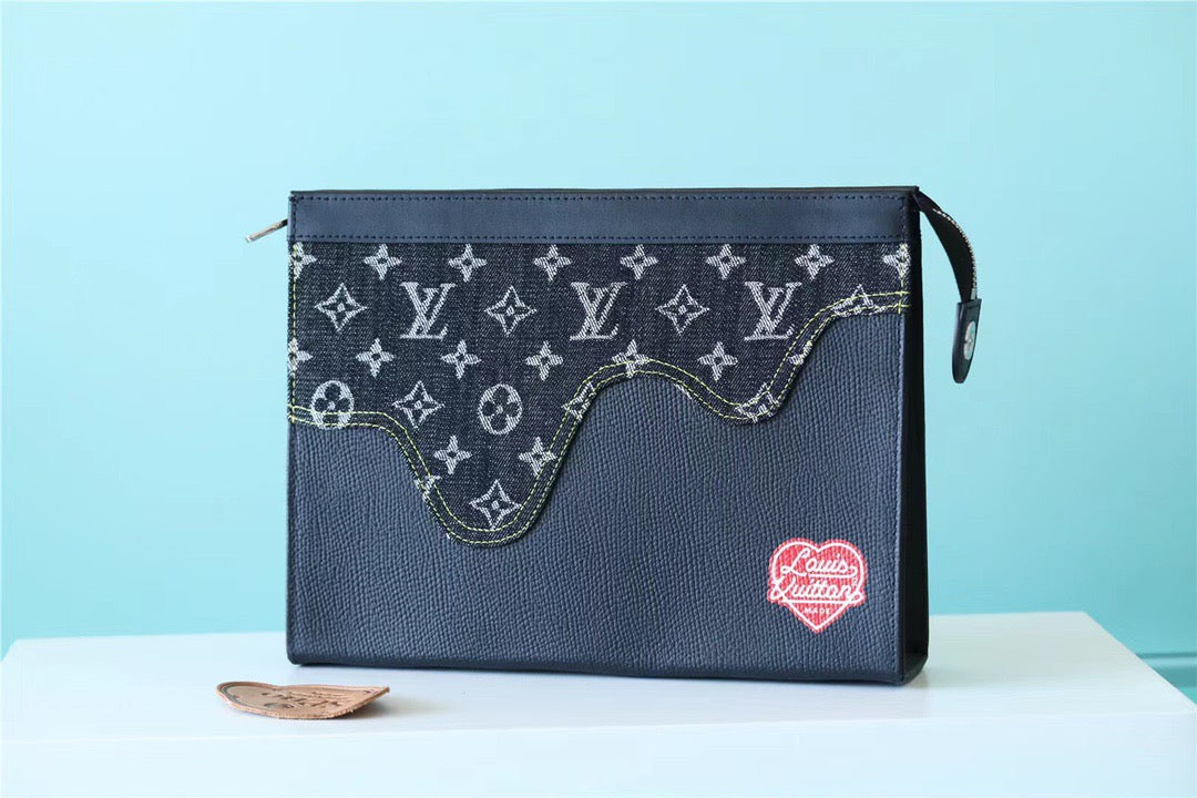 LV Pochette Voyage MM Monogram Drip Black By Nigo For Pre-Spring, Travel AcGLAMIssories 27cm LV M45961
