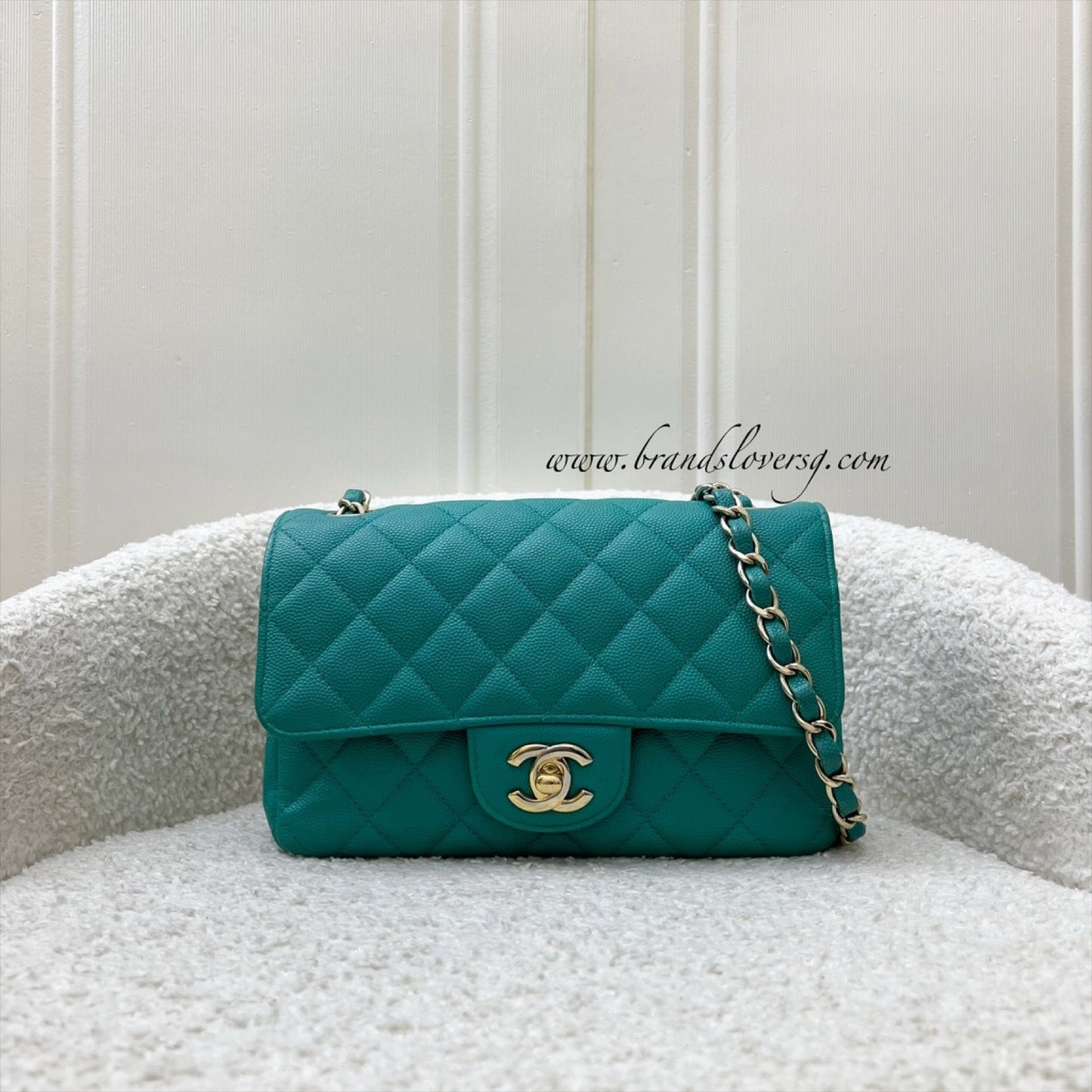 GLM-Classic Mini Rectangle Flap in Turquoise Caviar and LGHW