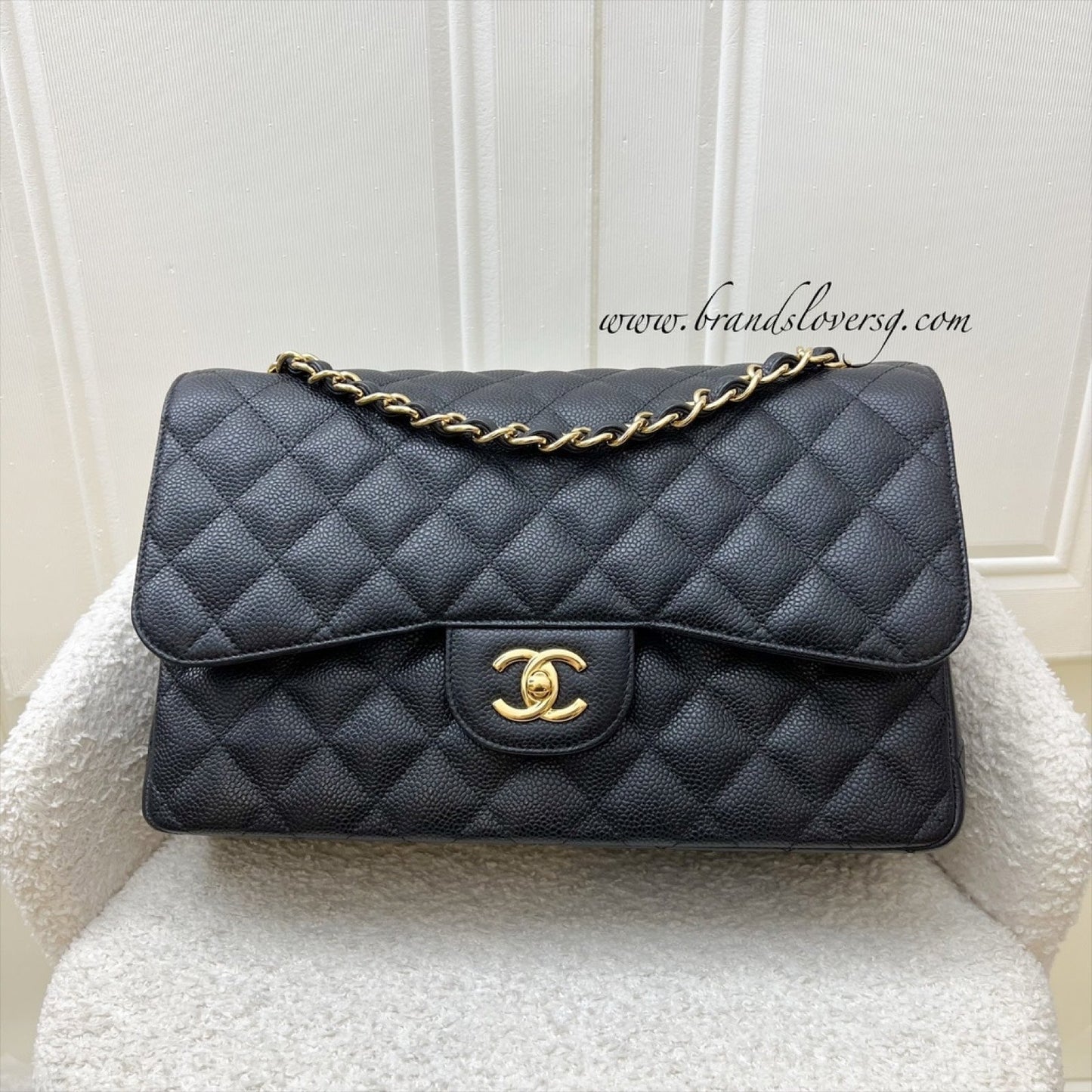 GLM-Jumbo Classic Flap DF in Black Caviar and GHW