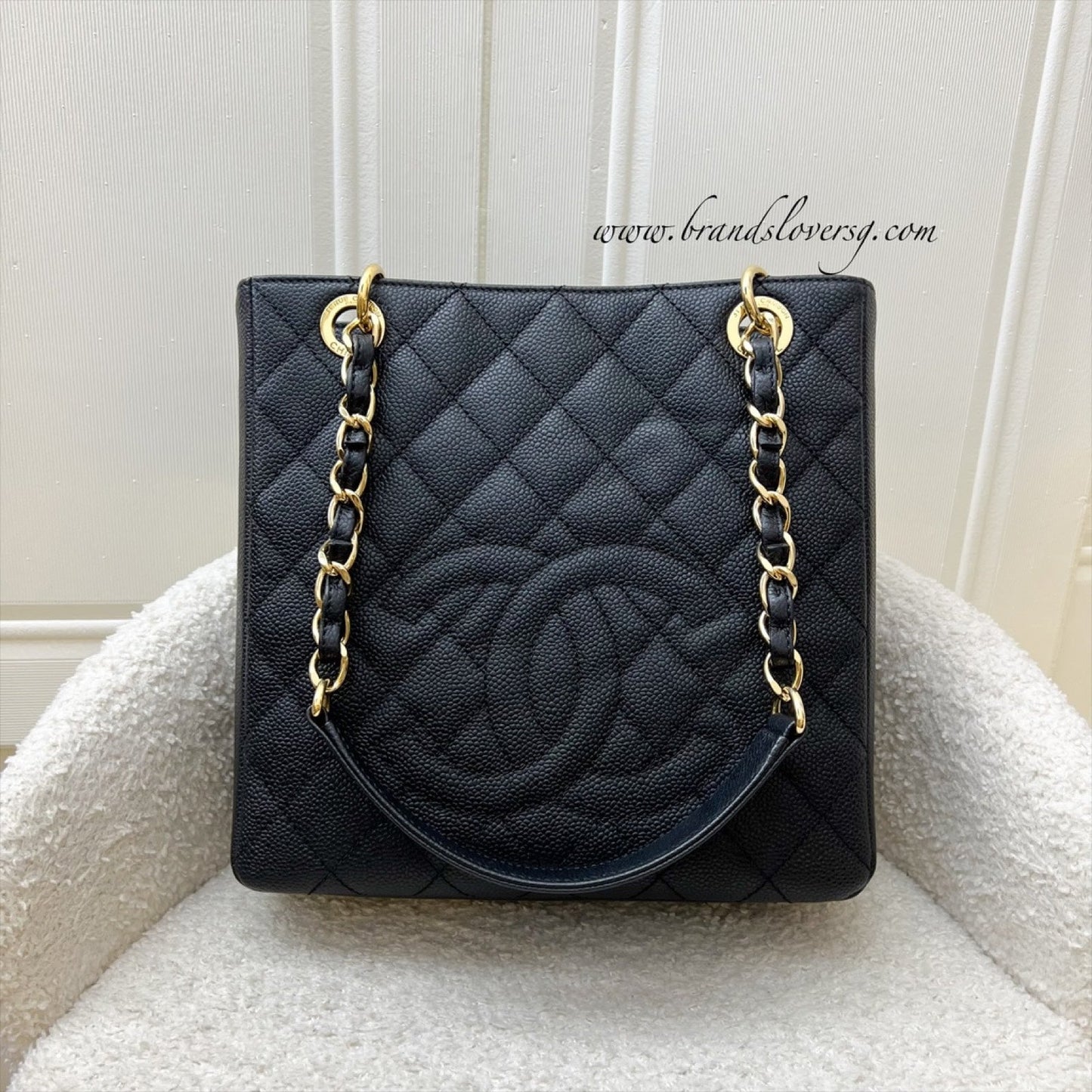 GLM-Petite Shopping Tote PST in Black Caviar and GHW (Model: A50994)
