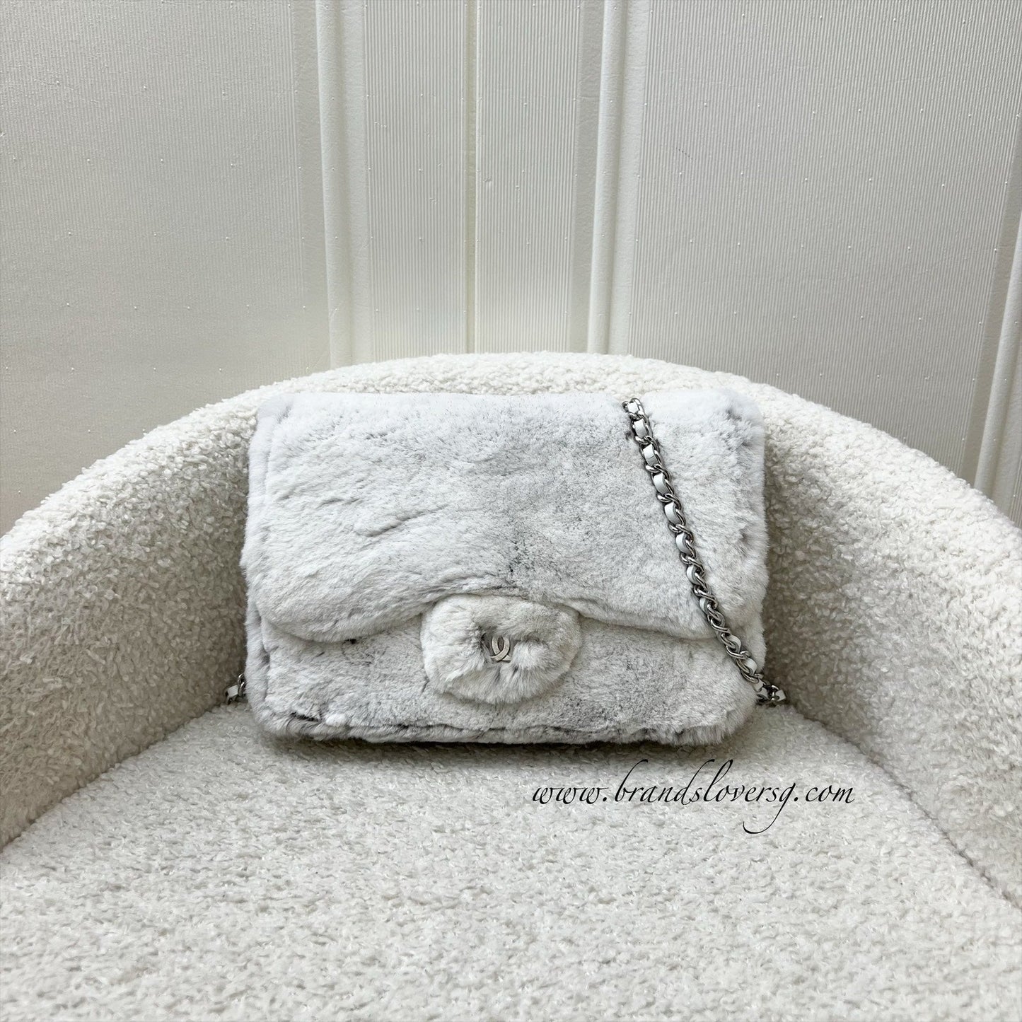GLM-Wallet on Chain WOC in Shearling, White Leather and SHW