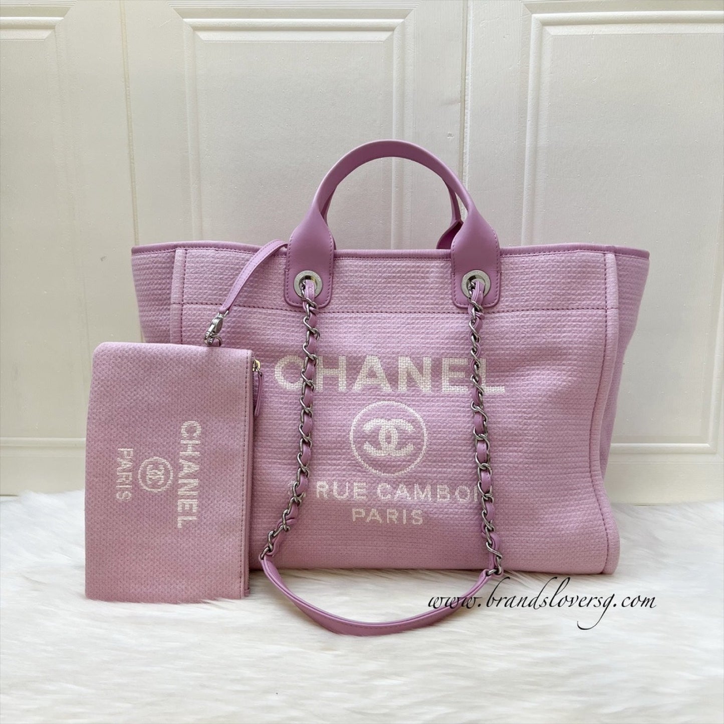 GLM-Medium / Large Deauville Tote in 22S Pink Fabric LGHW