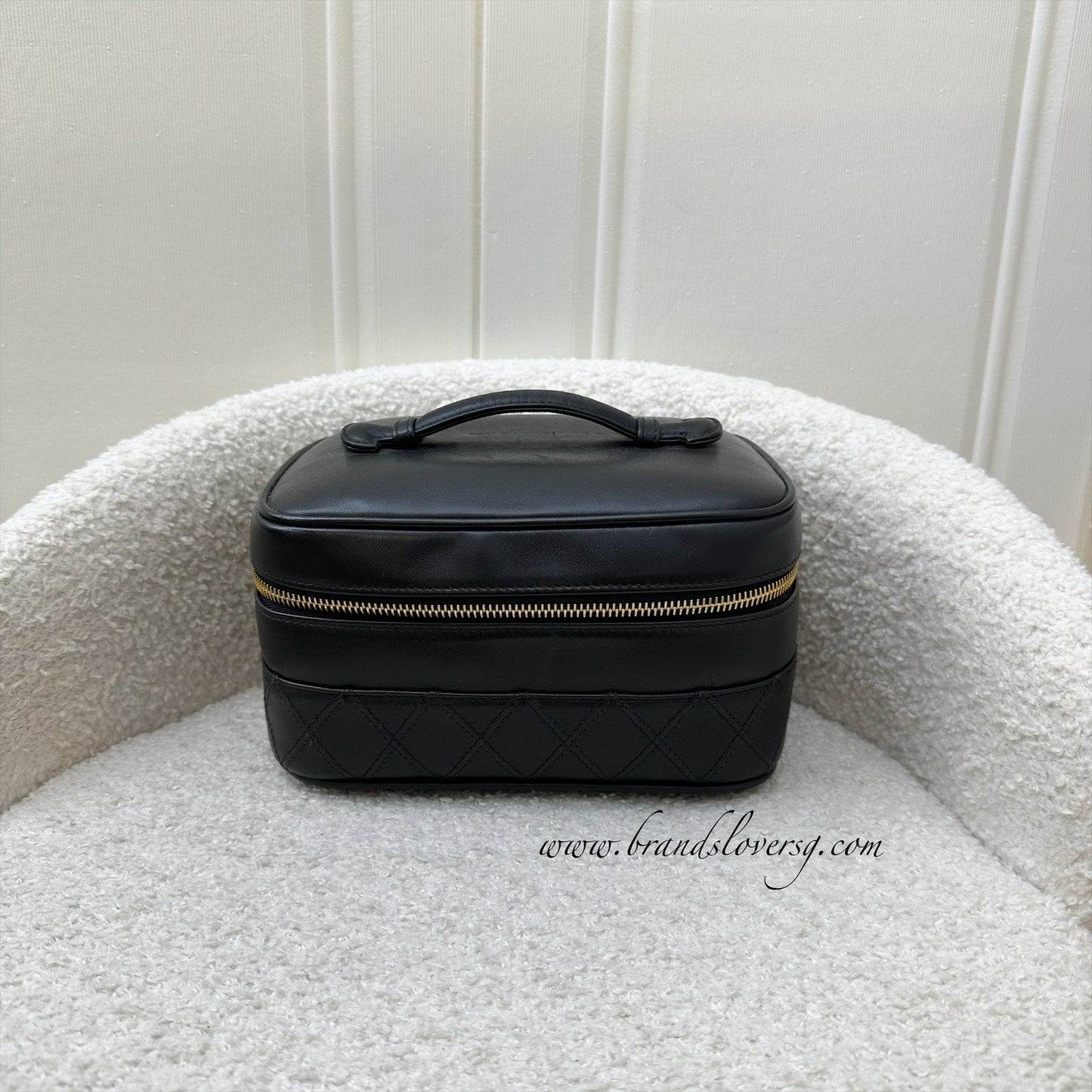 GLM- Travel Vanity Bag in Black Lambskin 24K GHW