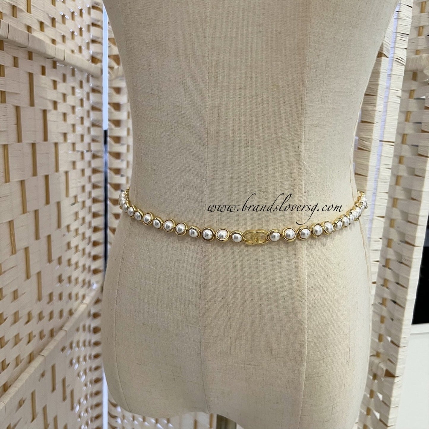 GLM-24S Runway Waist Chain Belt with Pearls in GHW (ABD241)