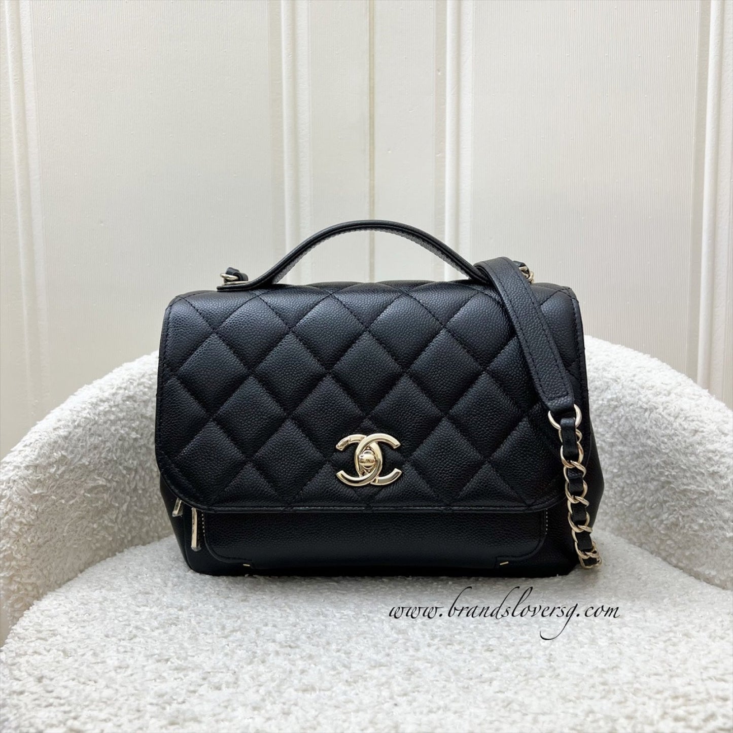 GLM-Medium Business Affinity Flap in Black Caviar and LGHW (Model: A93607)