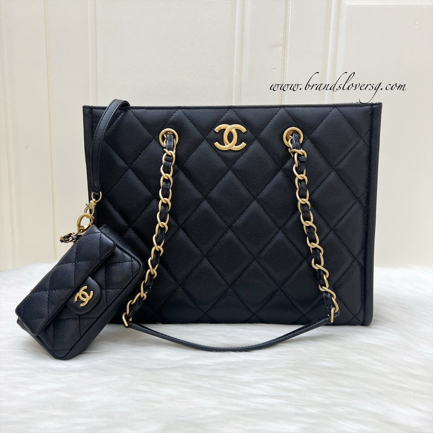 GLM-24A "2-in-1" Small Tote in Black Caviar and AGHW (Model: AS4940)