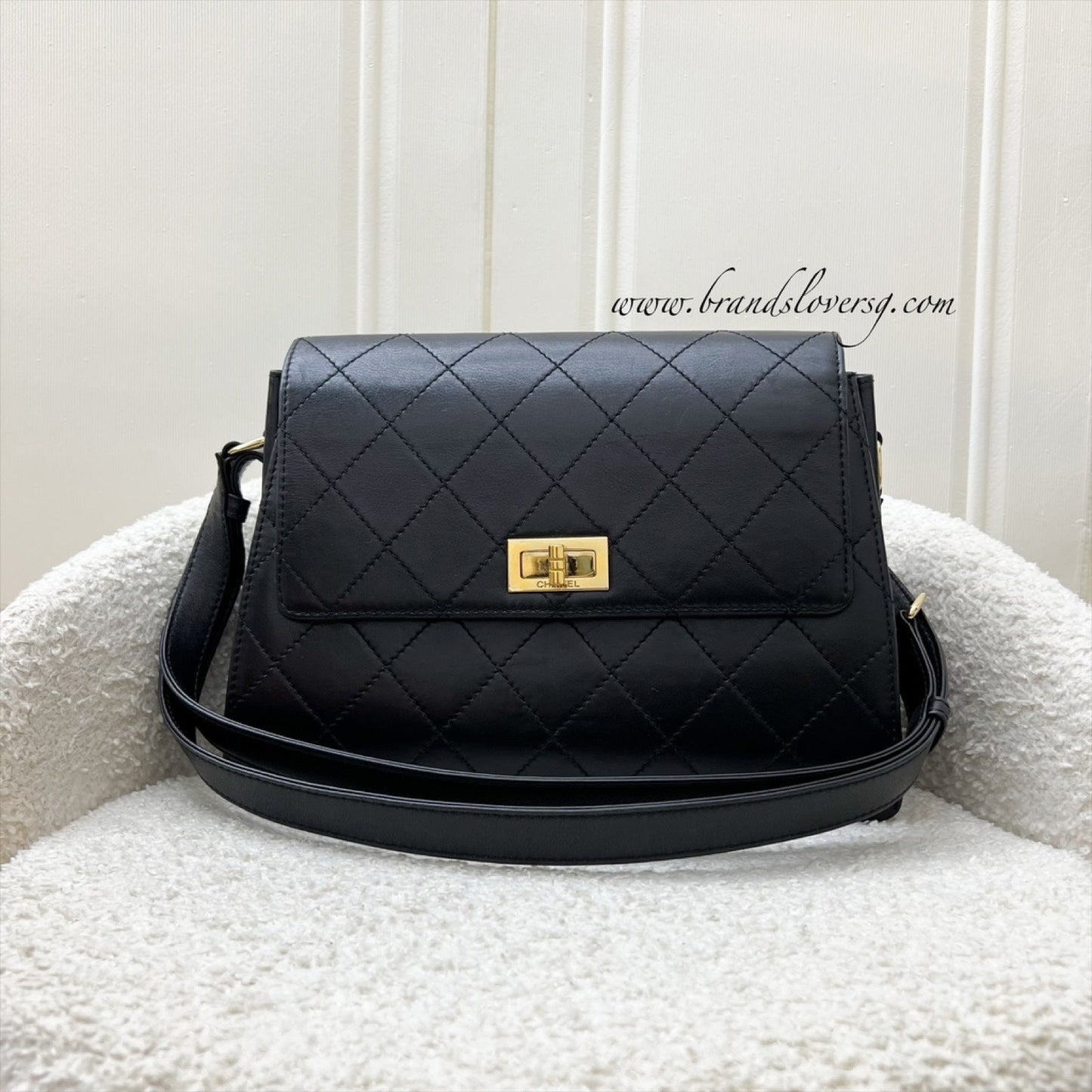GLM- 2.55 Reissue Trapezoid in Black Lambskin and GHW