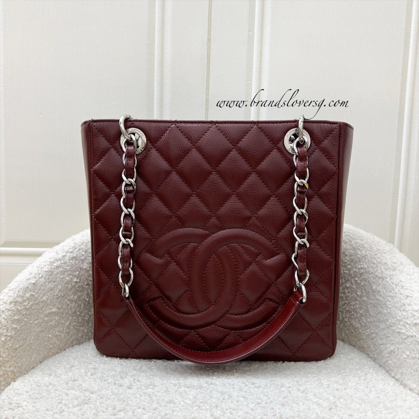 GLM-Petite Shopping Tote PST in Burgundy Red Caviar and SHW