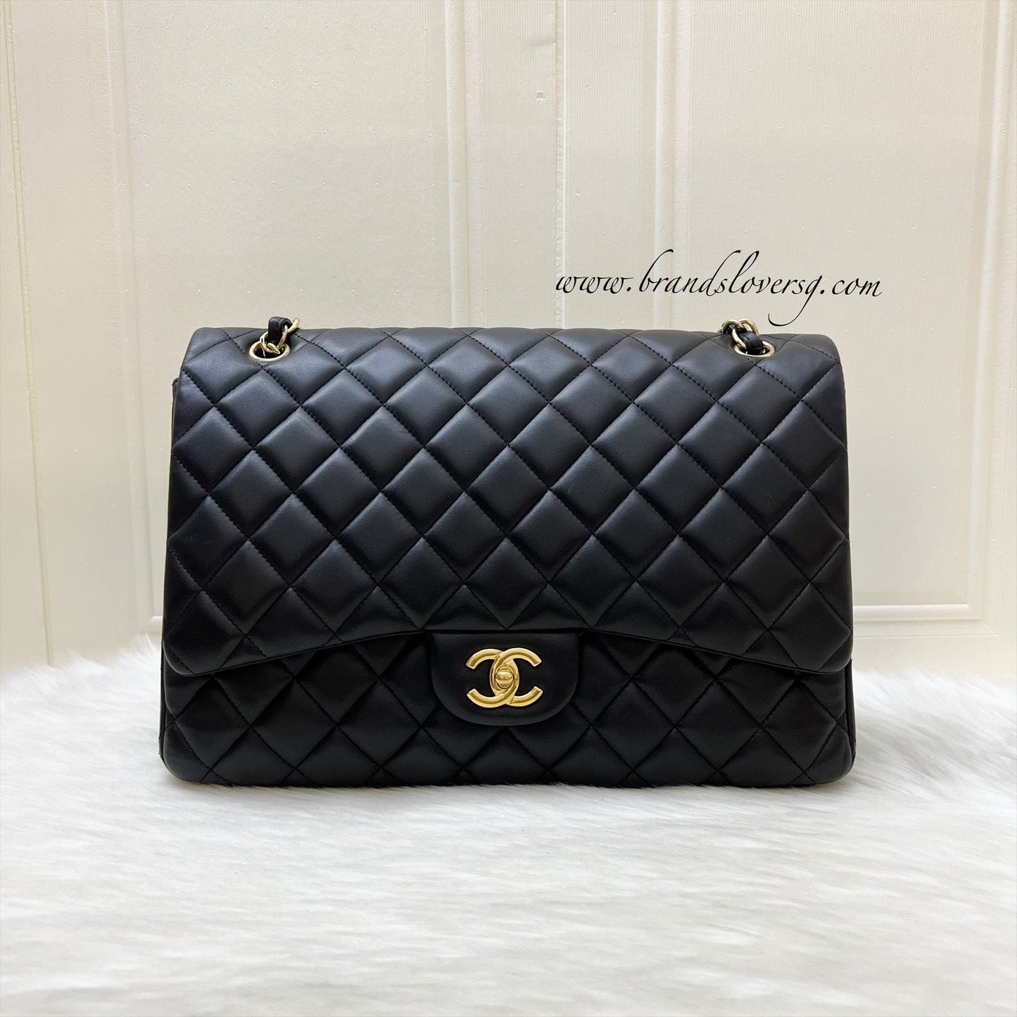 GLM-Maxi Classic Flap SF in Black Lambskin and GHW