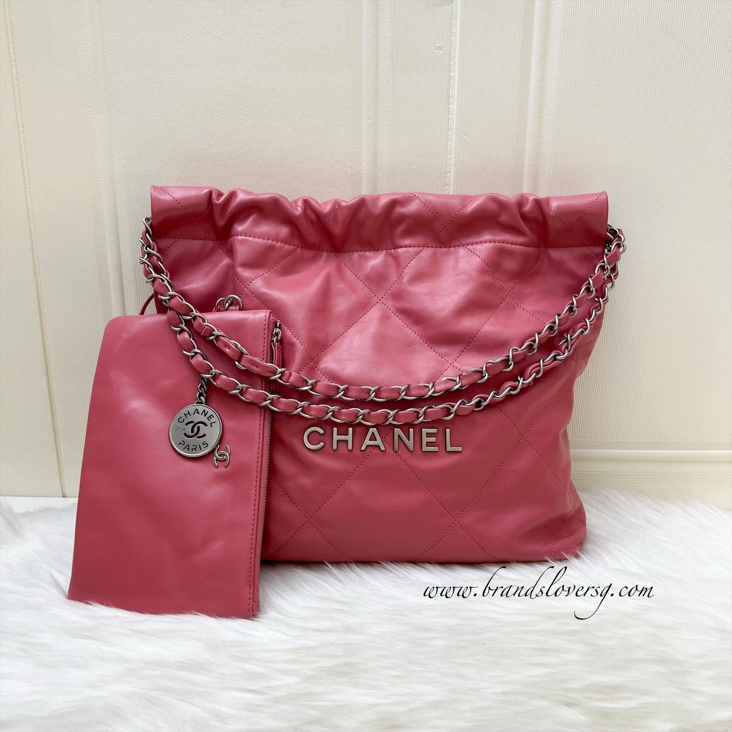 GLM-22 Small Hobo Bag in 23B Pink Calfskin and SHW (Model: AS3260)