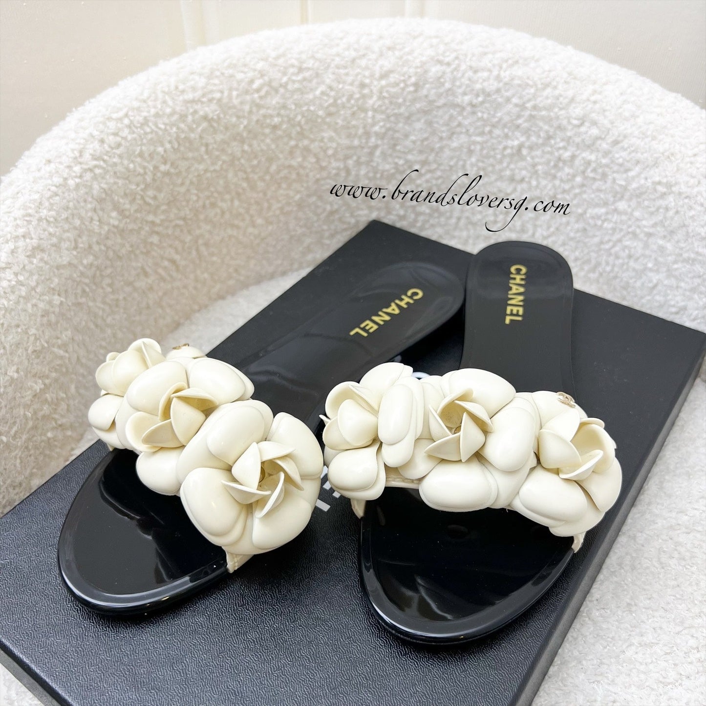 GLM-Camellia Flower Rubber Sandals Size 37