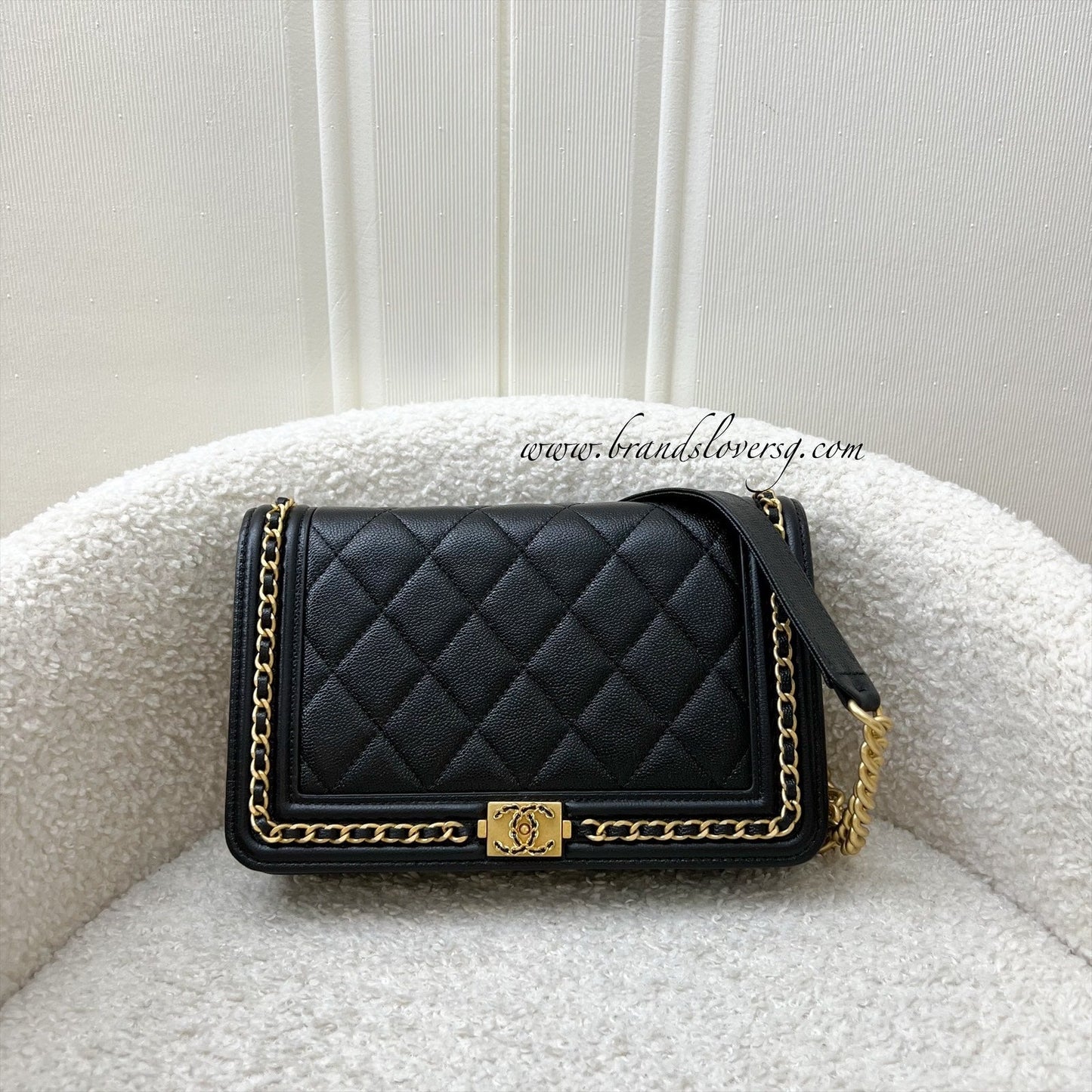 GLM-Chain Around Boy Wallet on Chain WOC in Black Caviar and AGHW