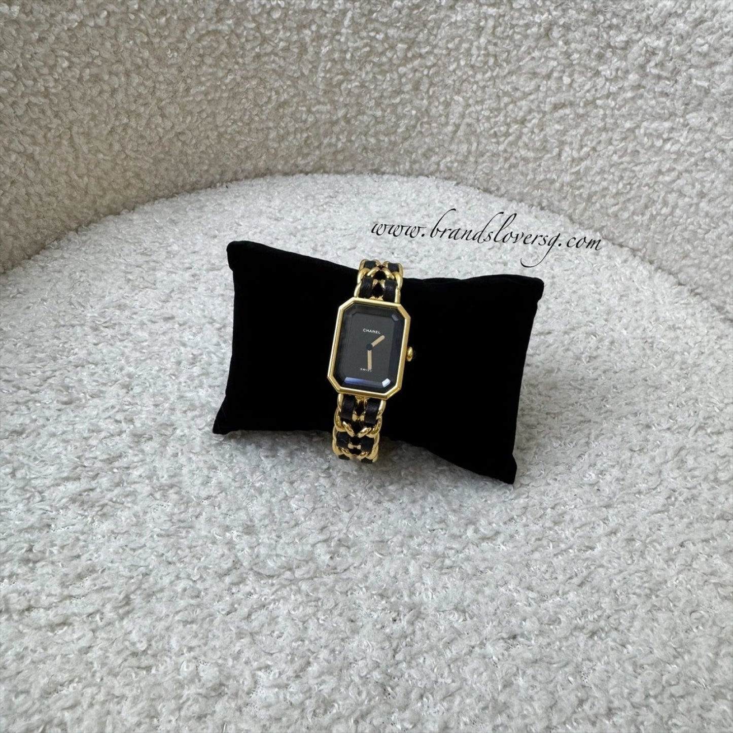 GLM- Premiere Watch in 24K GHW and Black Leather Size M (Year 1991)