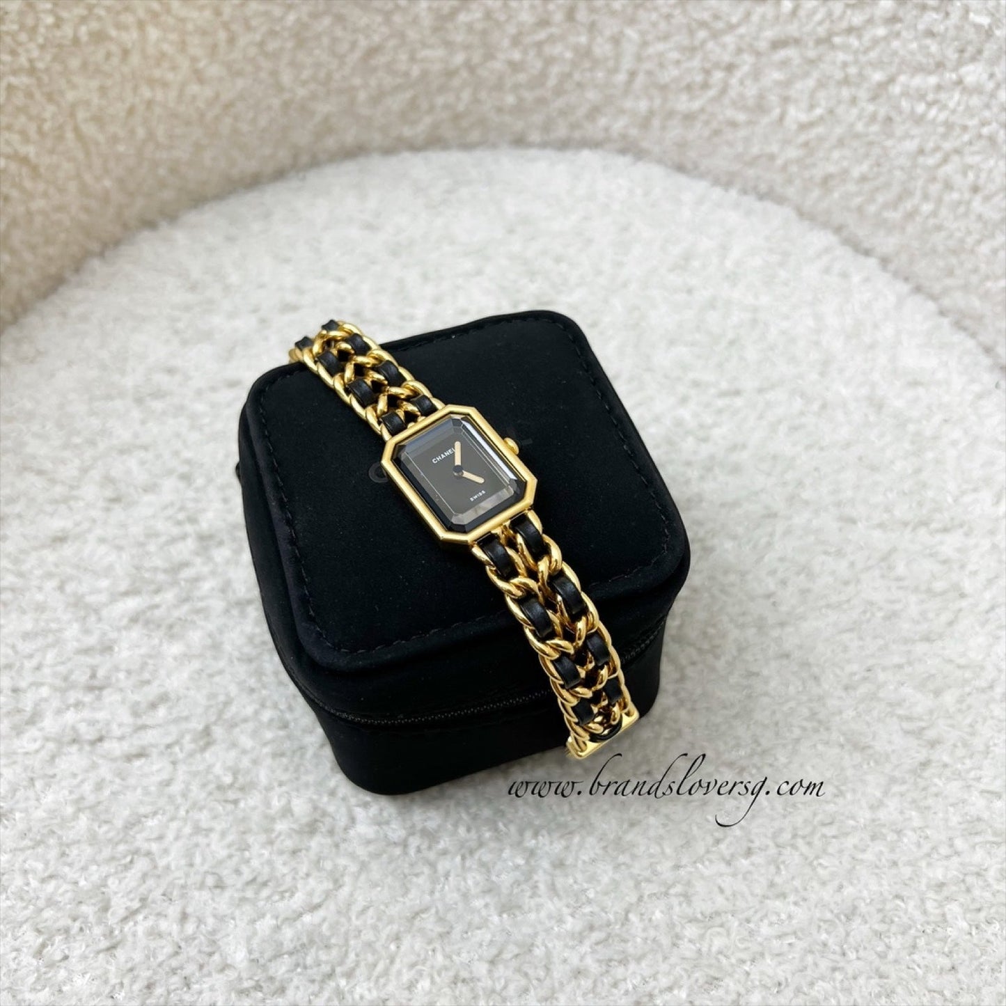 GLM- Premiere Watch in 24K GHW and Black Leather Size S