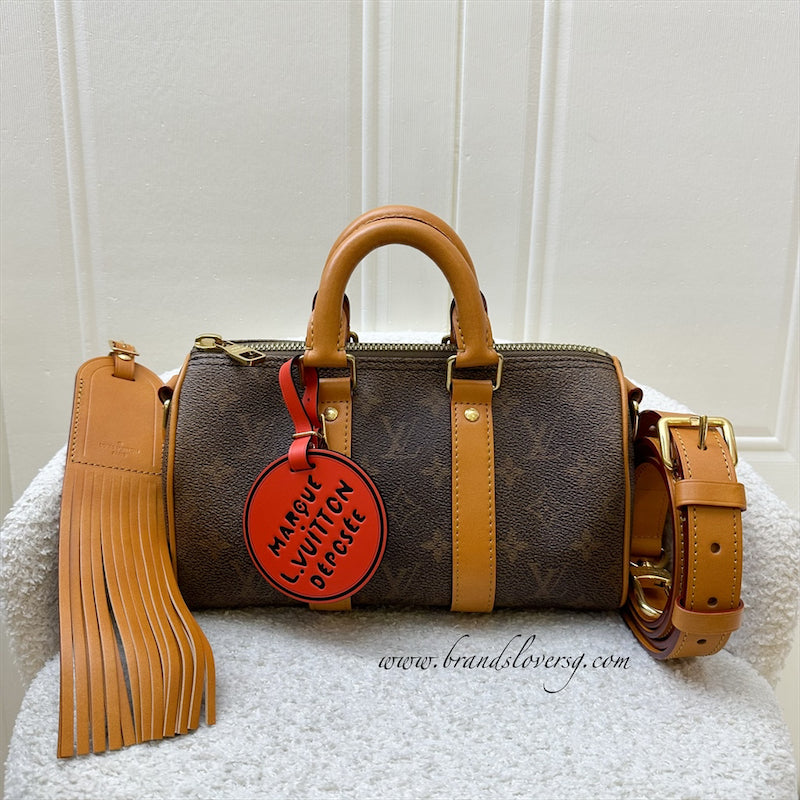 LV Keepall BandouliÃƒÂ¨re 25 in Monogram Dust Coated Canvas and GHW (Model: M11542)