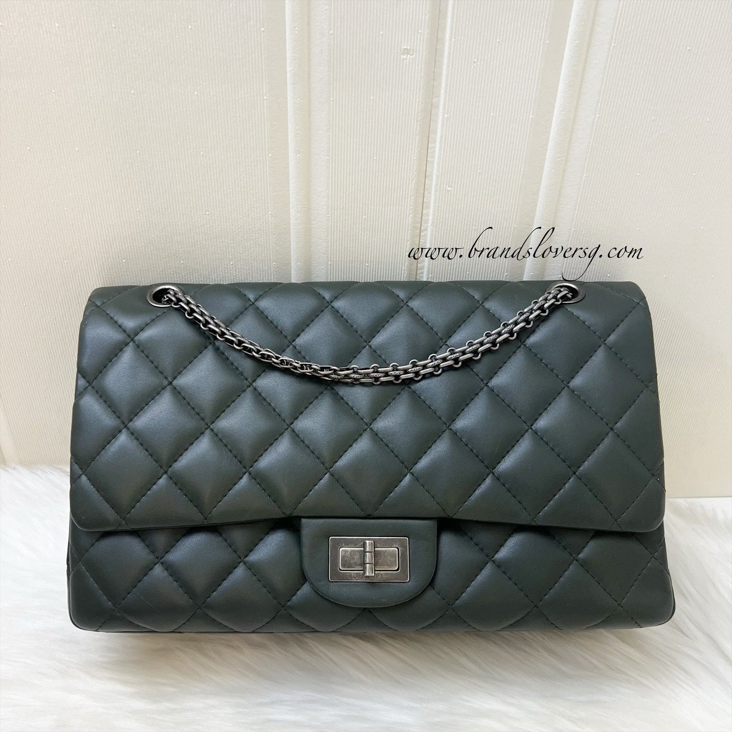 GLM-2.55 Reissue 227 Maxi in Dark Green Lambskin RHW
