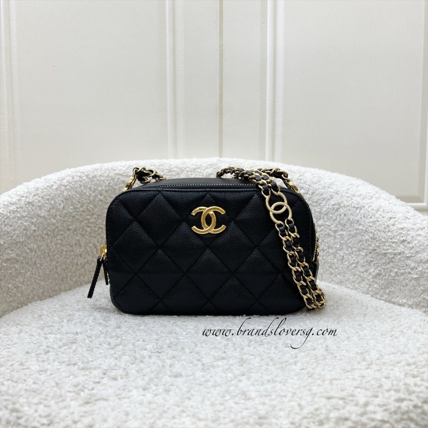 GLM-23C Mini Camera Bag in Black Caviar and AGHW