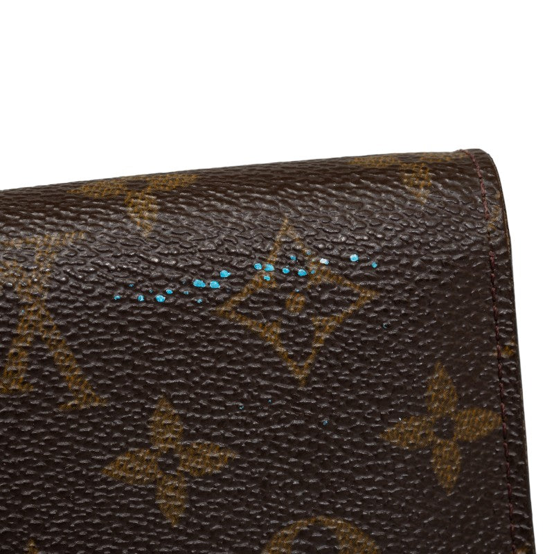 Louis Vuitton Monogram M61730 Double Folded Wallet PVC/Leather Brown