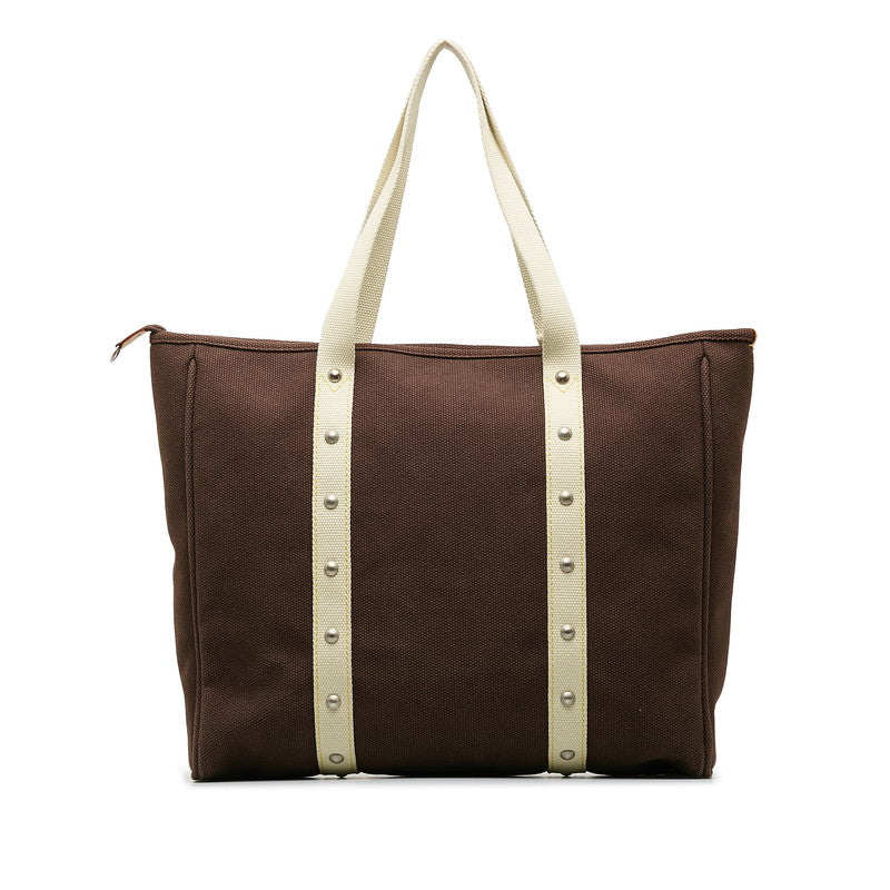 Louis Vuitton Antigua Gm Handbag M80662 Mocha Brown White Linen Lady Louis Vuitton