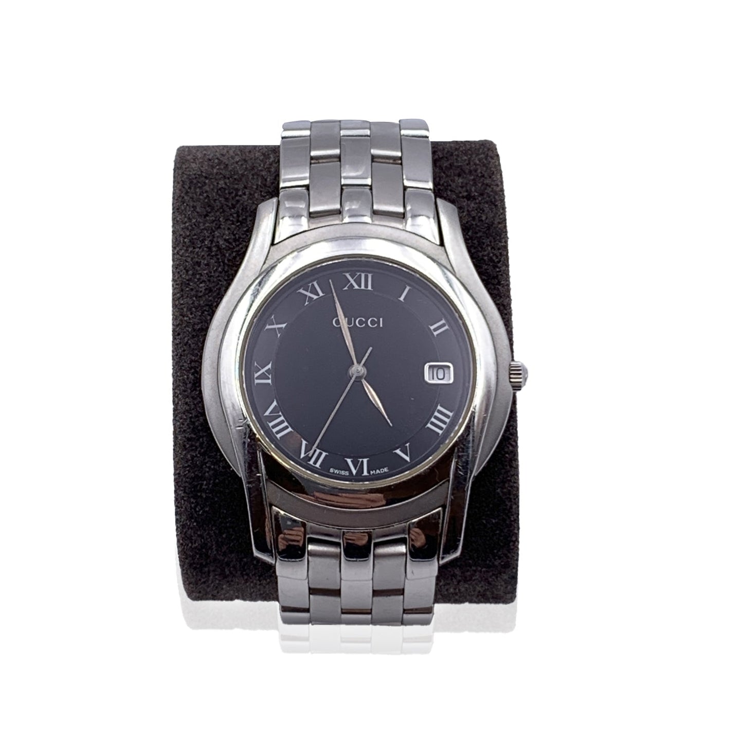 GUCCI Stainless Steel Mod 5500 M Watch Date Indicator Black