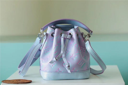 LV Nano Noe Monogram Empreinte Light Blue For Women,  Shoulder And Crossbody Bags 6.3in/16cm LV M81463