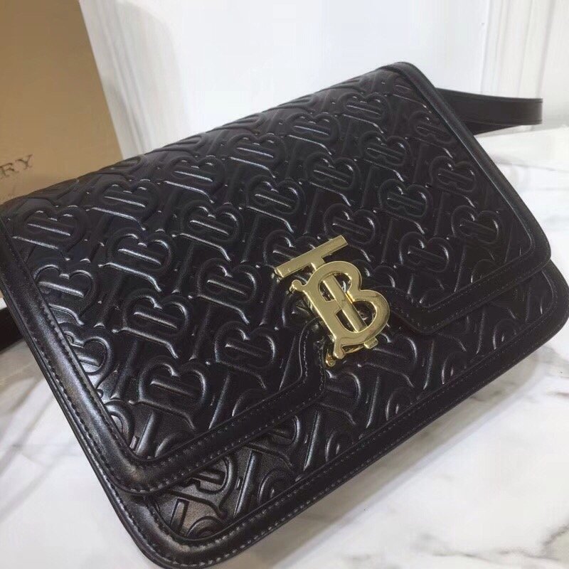 GLAMI Small TB Crossbody Bag Quilted Monogram Black For Women, Bags 8.3in/21cm