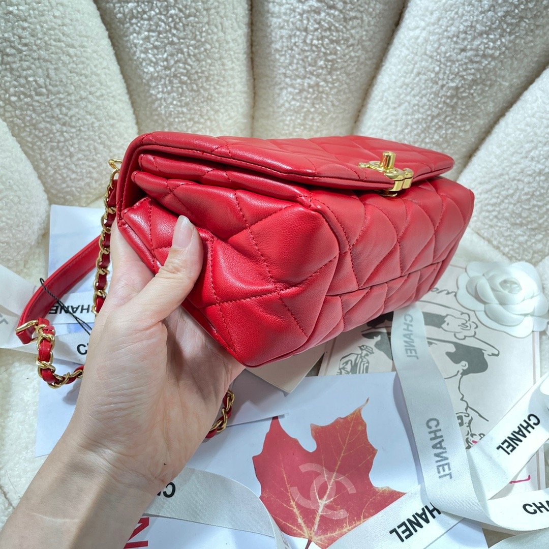 CHL GlamIap Bag Gold Hardware Red For Women Handbags, Shoulder Bags 7.9in/20cm AS3366