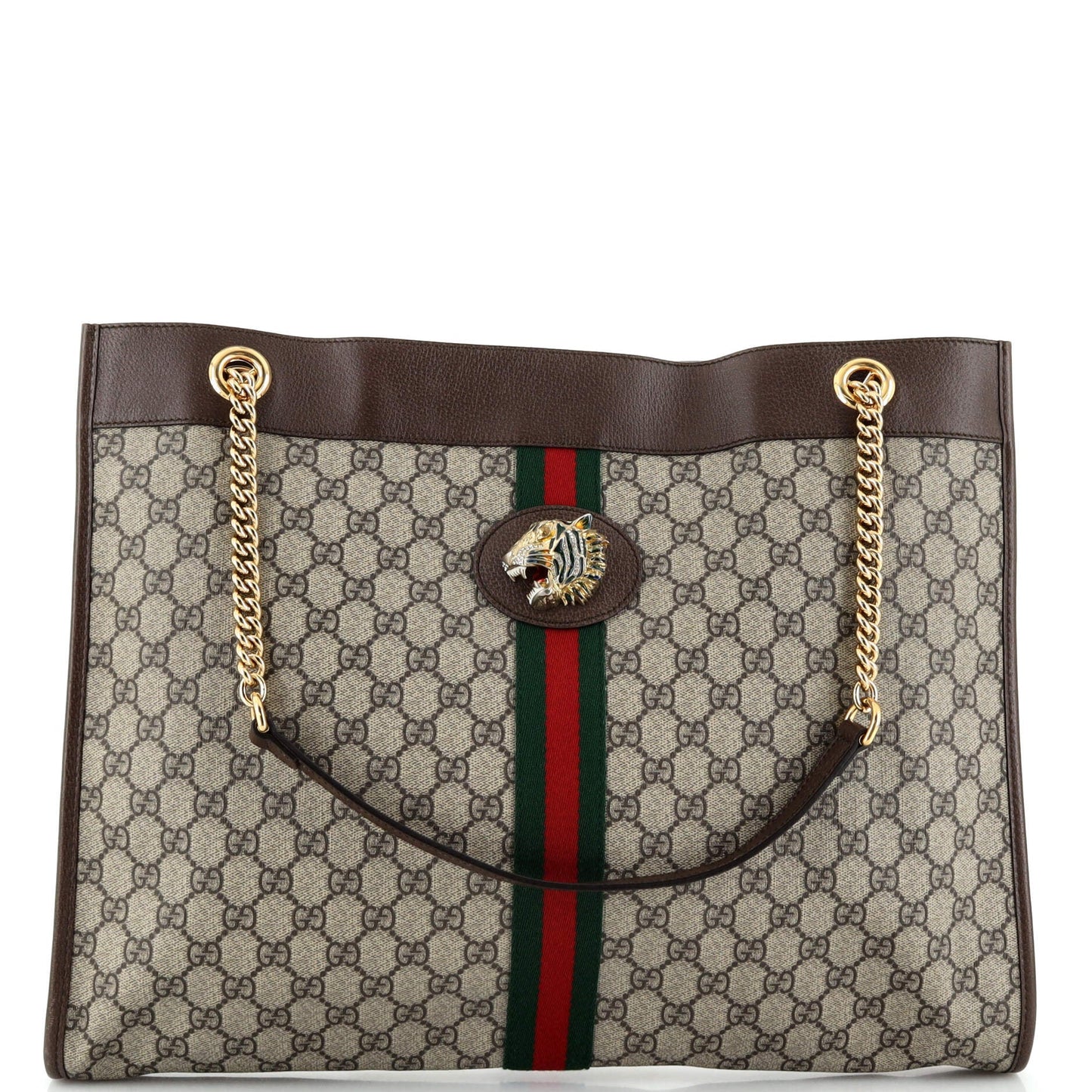 Rajah Chain Tote GG Coated Canvas Large
