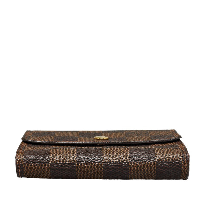 Louis Vuitton Damiere Portfolio Series Three Folded Wallet N61654 Brown PVC Leather  Louis Vuitton