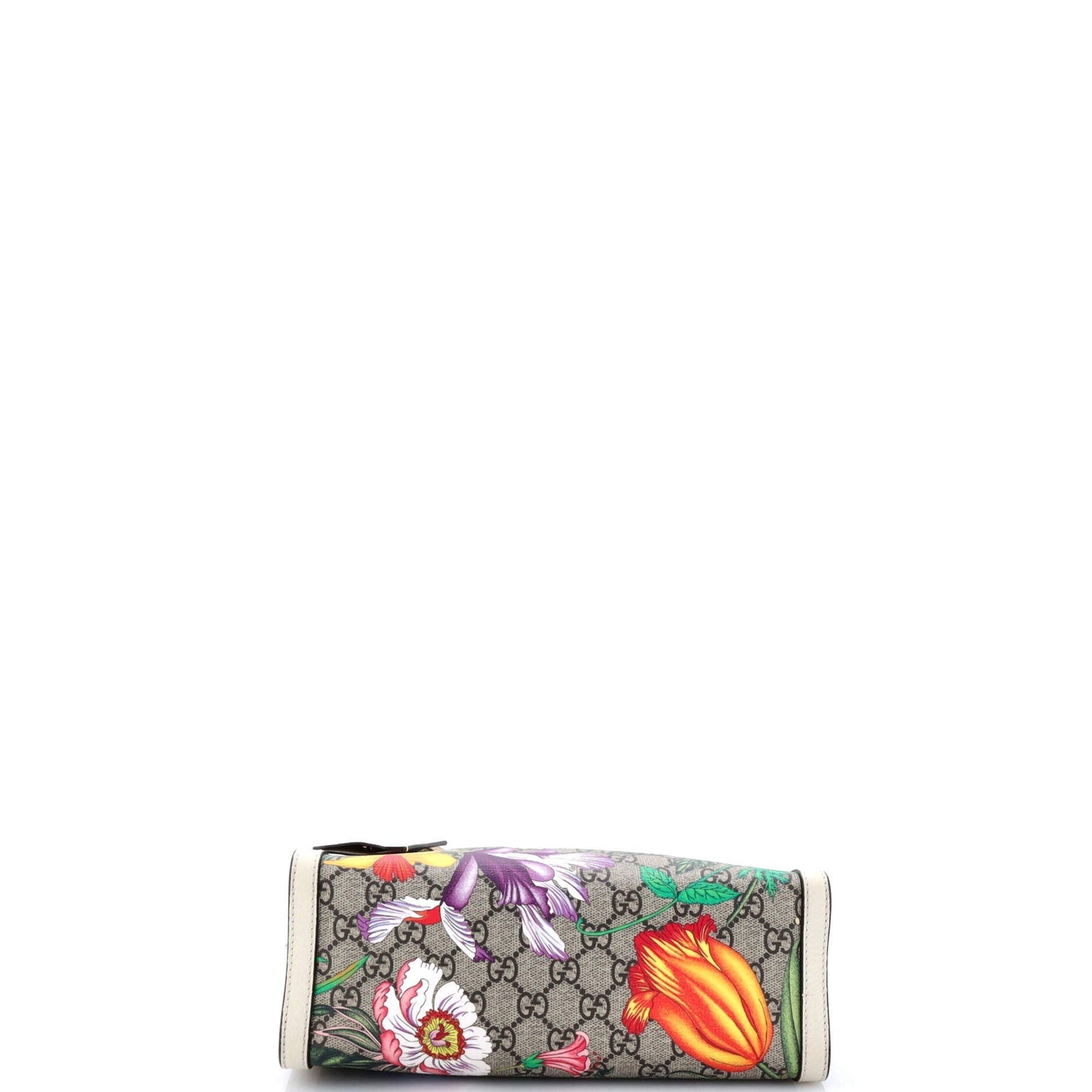 Padlock Chain Tote Flora GG Coated Canvas Small