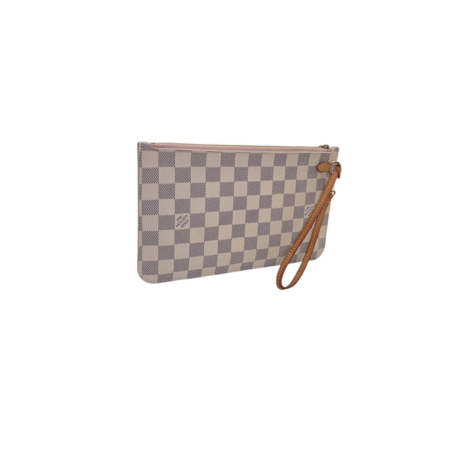 Louis Vuitton Damier Azur Pochette Wristlet Rose Ballerine