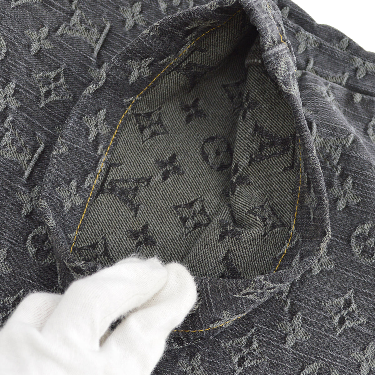 Louis Vuitton 2007 Monogram Denim Long Pants Gray #40