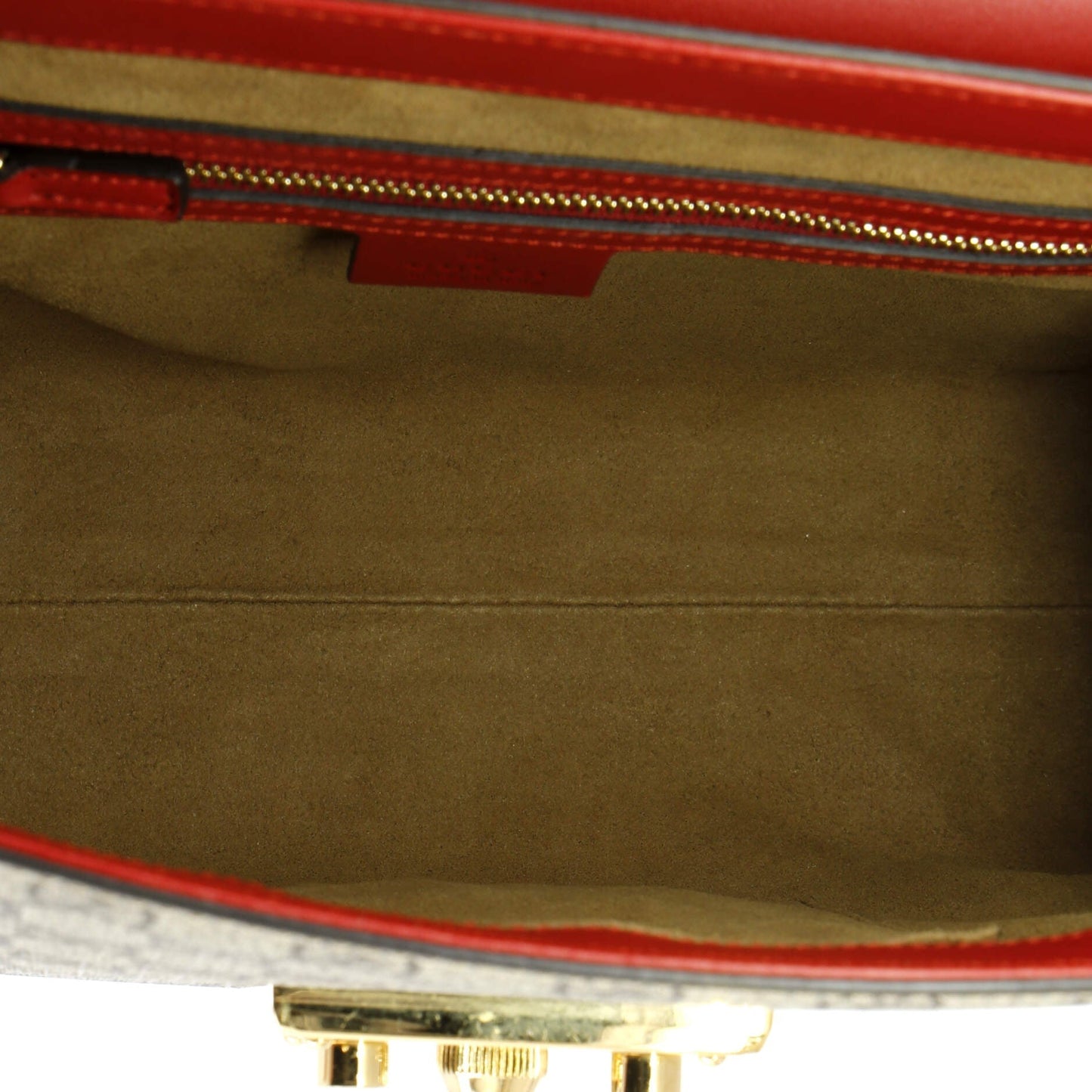 Padlock Top Handle Bag GG Coated Canvas and Leather Small