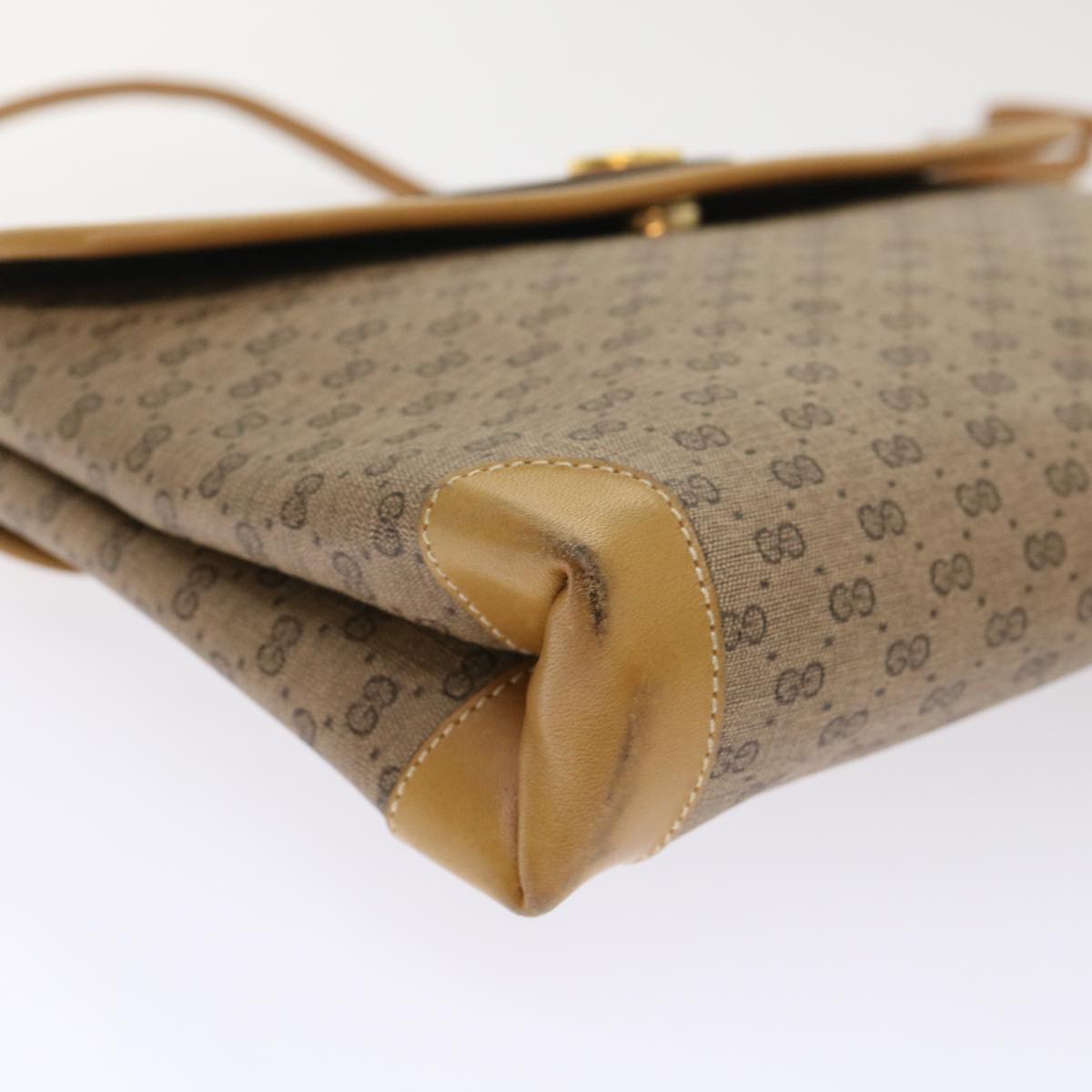 GUCCI Micro GG Canvas Shoulder Bag PVC Leather Beige 14•001•5364 ep1026